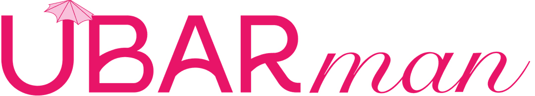 Logo UBarman, U avec un parasol rose